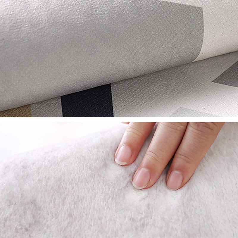 Modern Living Room Carpet Geometric Pattern Polyester Area Rug Non-Slip Backing Rug