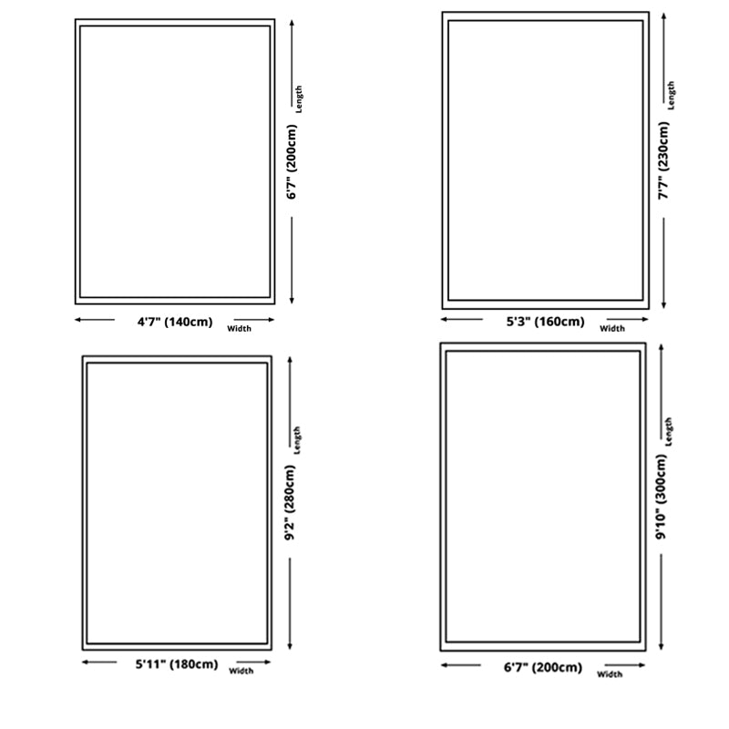 Modern Living Room Carpet Geometric Pattern Polyester Area Rug Non-Slip Backing Rug