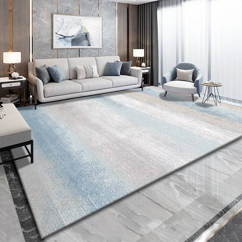 Grey Modern Area Carpet Geometric Pattern Polyester Area Rug Stain Resistant Area Rug for Home Decor