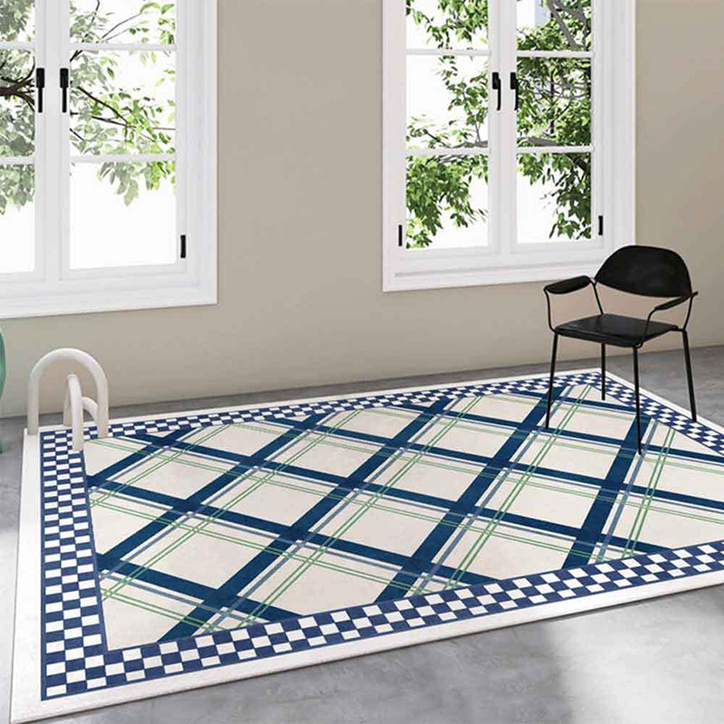 Stylish Contrast Panel Rug Geometric Area Carpet Polyester Stain Resistant Carpet for Home Decor