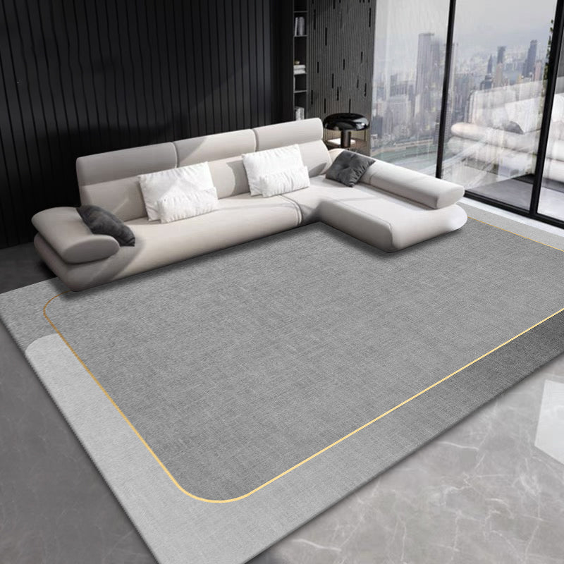 Grey Modern Carpet Geometric Pattern Polyester Area Carpet Stain Resistant Rug for Home Decor