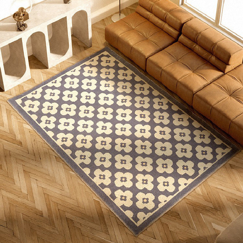 Stylish Modern Area Carpet Floral Pattern Polyester Area Rug Stain Resistant Area Rug for Home Decor