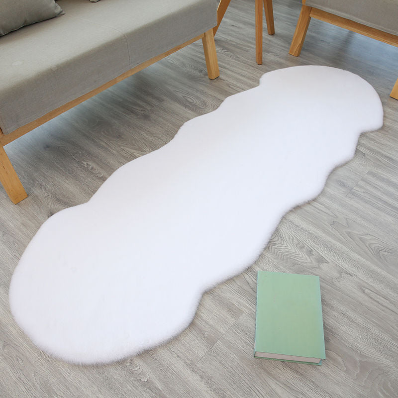 Chic Solid Color Area Carpet Modern Polyester Area Rug Easy Care Area Rug for Bedroom