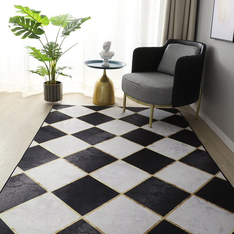 Grijs modern vloerkleed Polyester geometrisch patroon gebied tapijt niet-slip achterste tapijt voor woningdecoratie