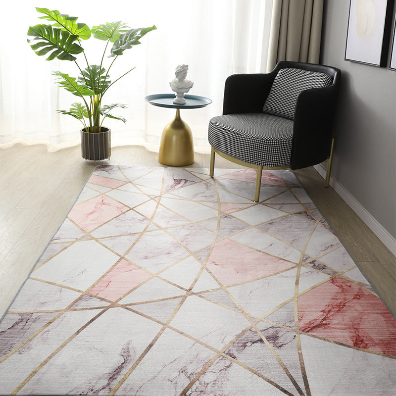 Grijs modern vloerkleed Polyester geometrisch patroon gebied tapijt niet-slip achterste tapijt voor woningdecoratie