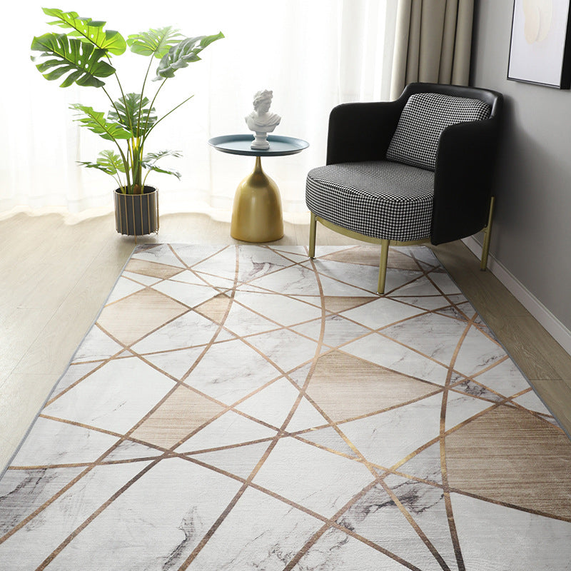 Grijs modern vloerkleed Polyester geometrisch patroon gebied tapijt niet-slip achterste tapijt voor woningdecoratie