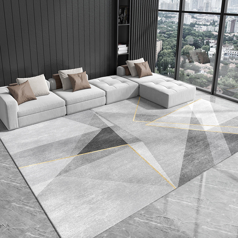 Casual huizen Decoratie Tapijt Grijze geometrie Print tapijt polyester Polyester Niet-slip achtergrondgebied Tapijt