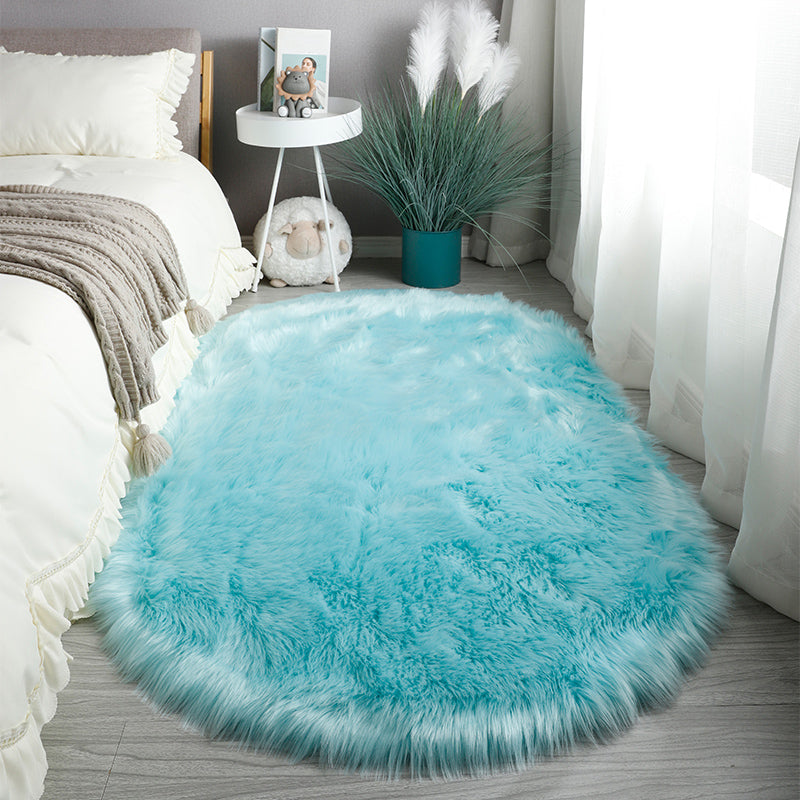Polyester a tappeto solido ovale moderno tappeto interno moderno tappeto non slip per la camera da letto per adulti