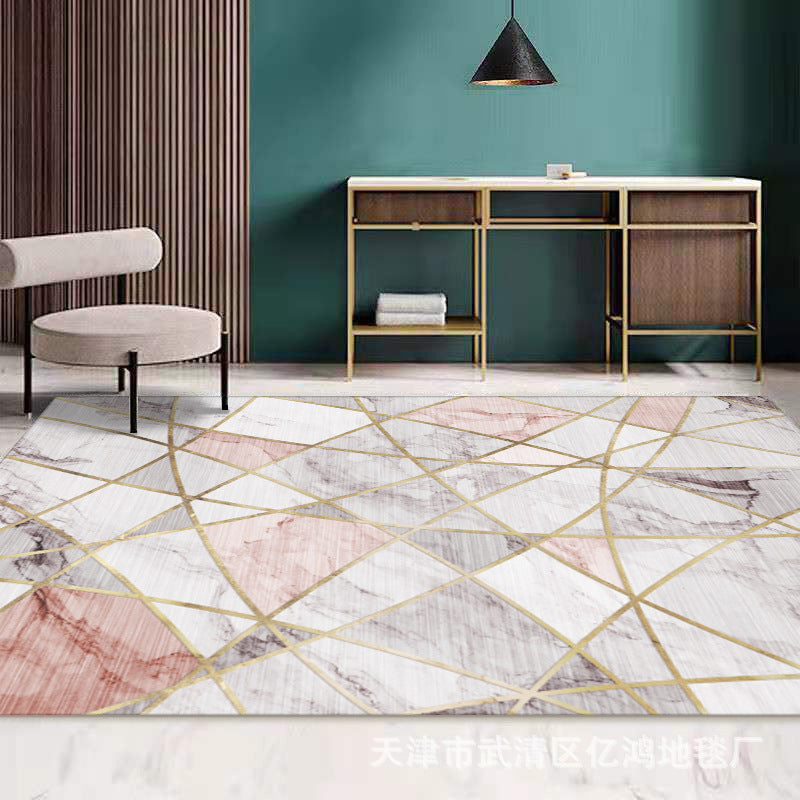 Lichtgele moderne tapijt polyester abstract grafisch tapijtvlekbestendig tapijt voor woningdecoratie