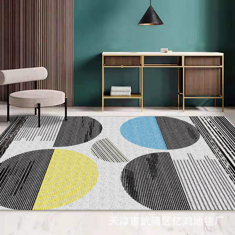 Lichtgele moderne tapijt polyester abstract grafisch tapijtvlekbestendig tapijt voor woningdecoratie