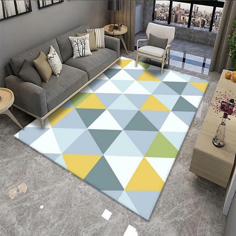 Groen Modern Rug Polyester Grafisch Tapijt Non-Slip Backing Rug voor woningdecoratie