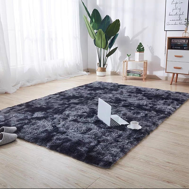 Tapis moderne rouge moderne en polyester moquette de couleur solide tapis de support sans glissement pour le salon