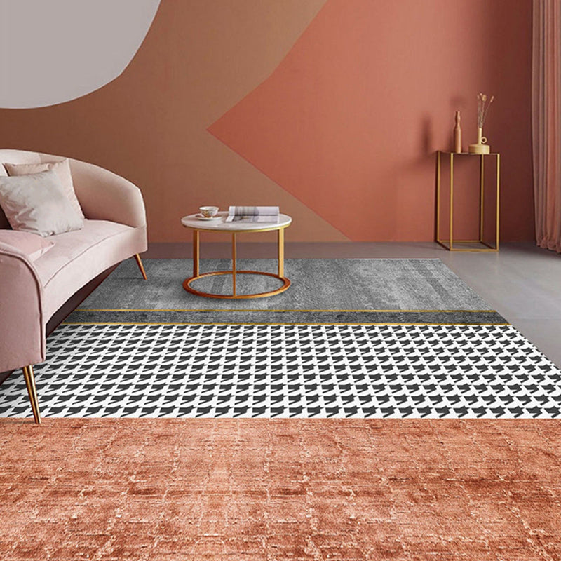 Prachtig polyester tapijt Moderne oranje Tape woonkamer vloerkleed met niet-slipachter