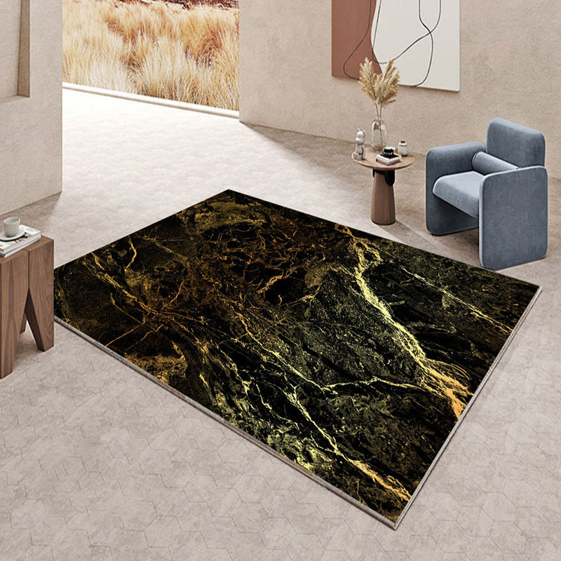 Luxuriant Modern Rug Black Graphic Carpet Washable Indoor Rug for Home Decor