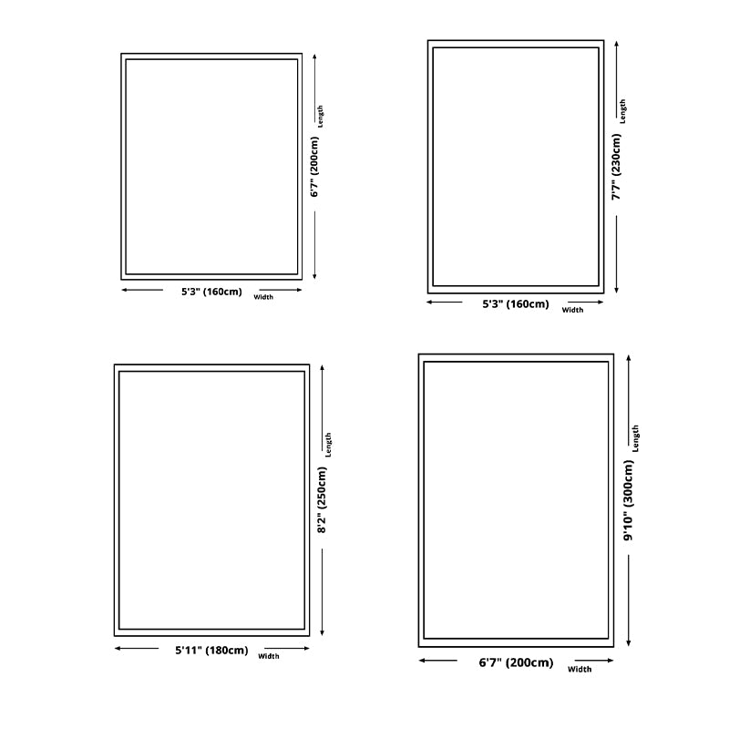 White Graphic Rug Polyester Modern Rug Non-Slip Backing Rug for Living Room