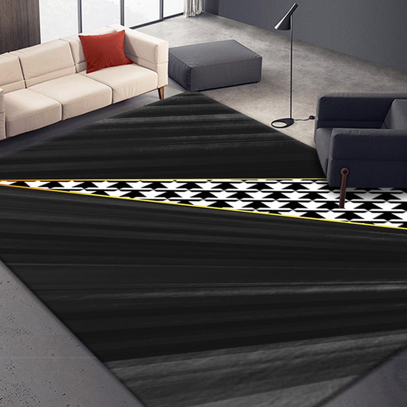 Goud eenvoudige vloerkleed Polyester Geometrisch Tapijt Non-Slip Backing Rug voor woonkamer