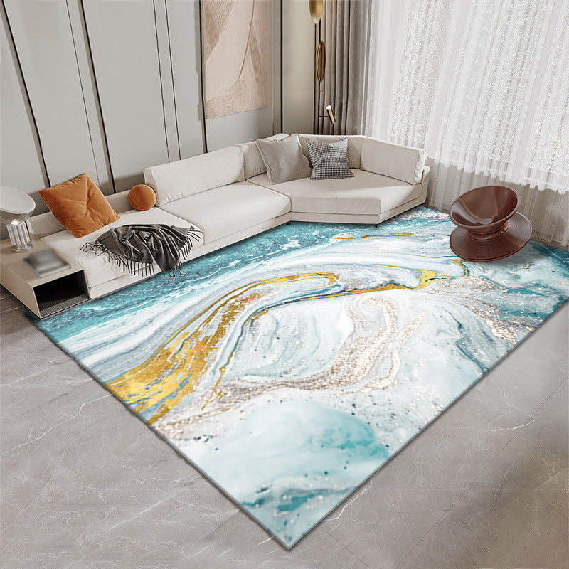 Casual Flowing Swirls Pattern Rug Polyester Area Carpet Pet Friendly Indoor Carpet for Living Room