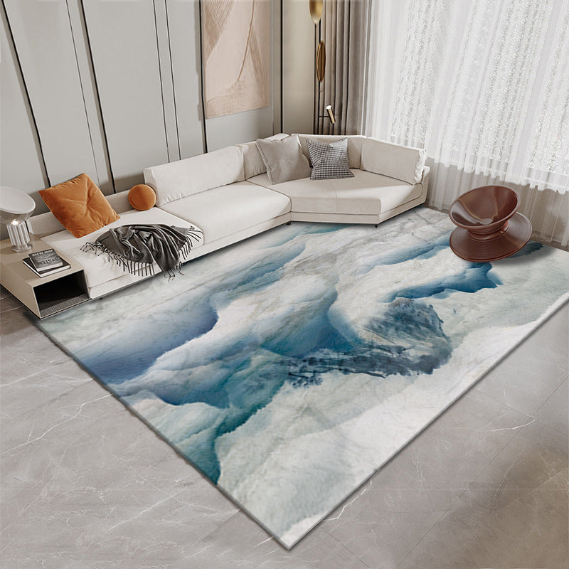 Casual Flowing Swirls Pattern Rug Polyester Area Carpet Pet Friendly Indoor Carpet for Living Room