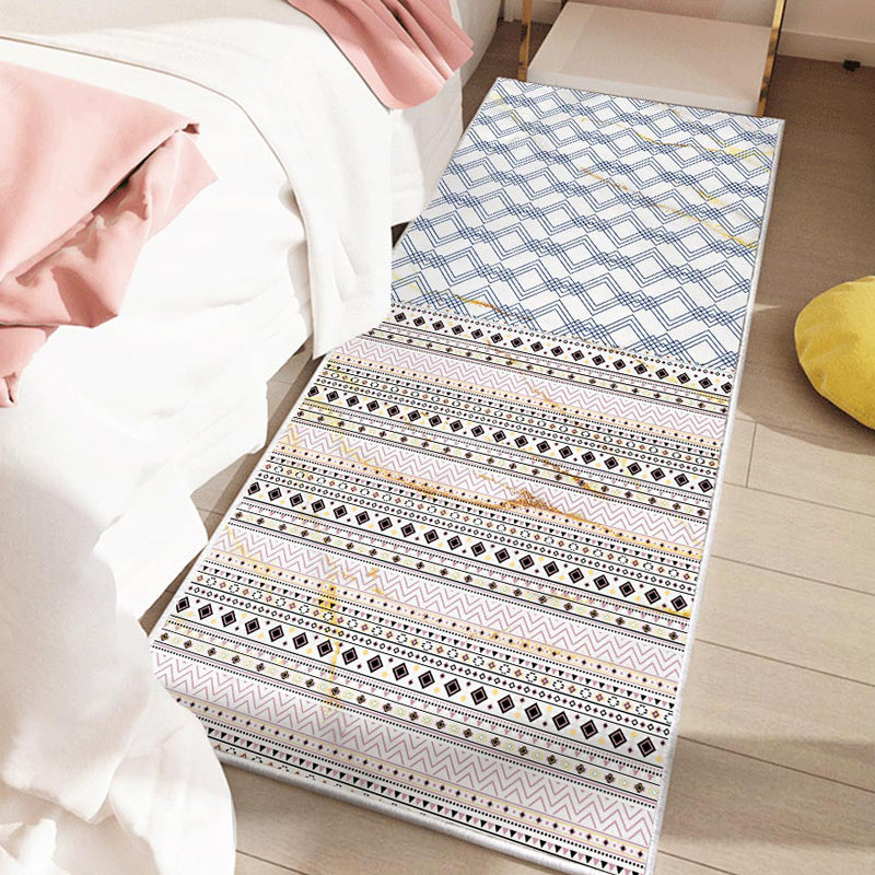 Grijs geometrisch patroon tapijt Modern polyester gebied Tapijt niet-slip ruggebied tapijt voor woonkamer