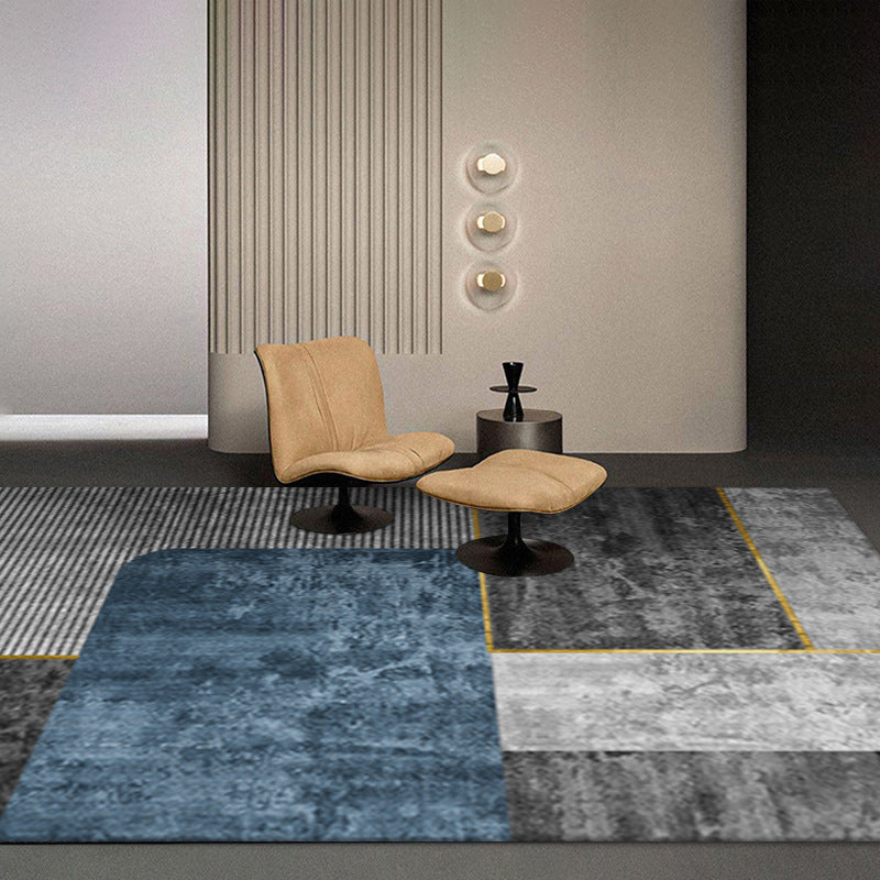 Modern Area Rug Bold Houndstooth Pattern Rug Polyester Stain Resistant Area Rug for Living Room
