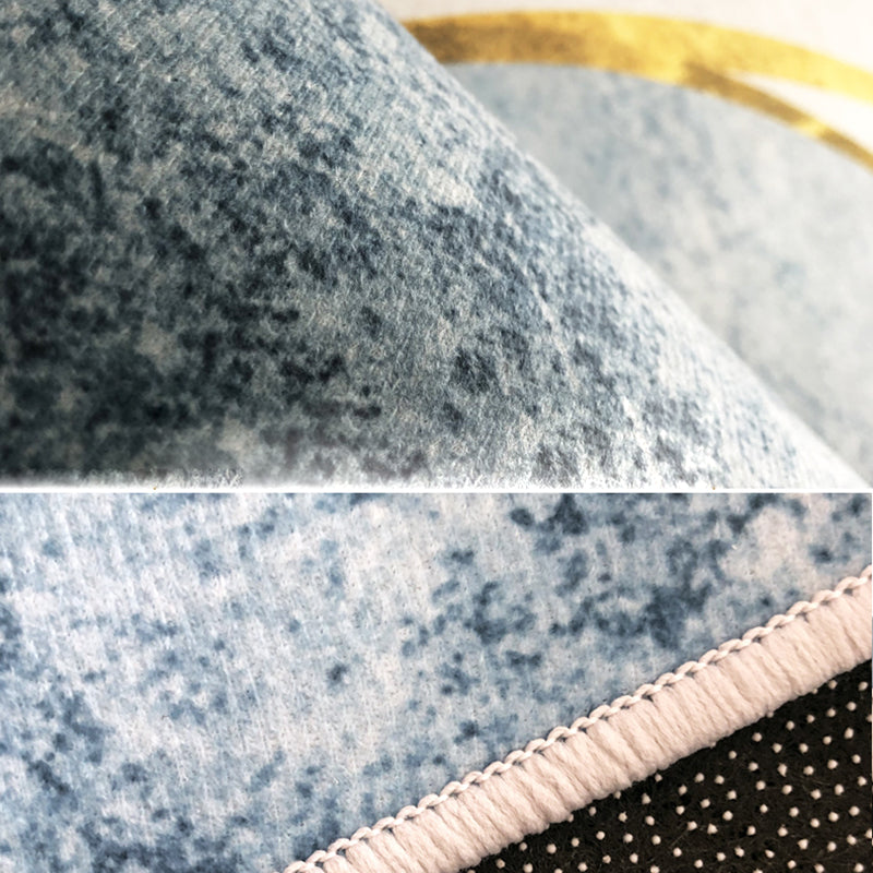 Gorgeous Carpet Trendy Blue Tone Polyester Area Rug Living Room Rug for Non-Slip Backing