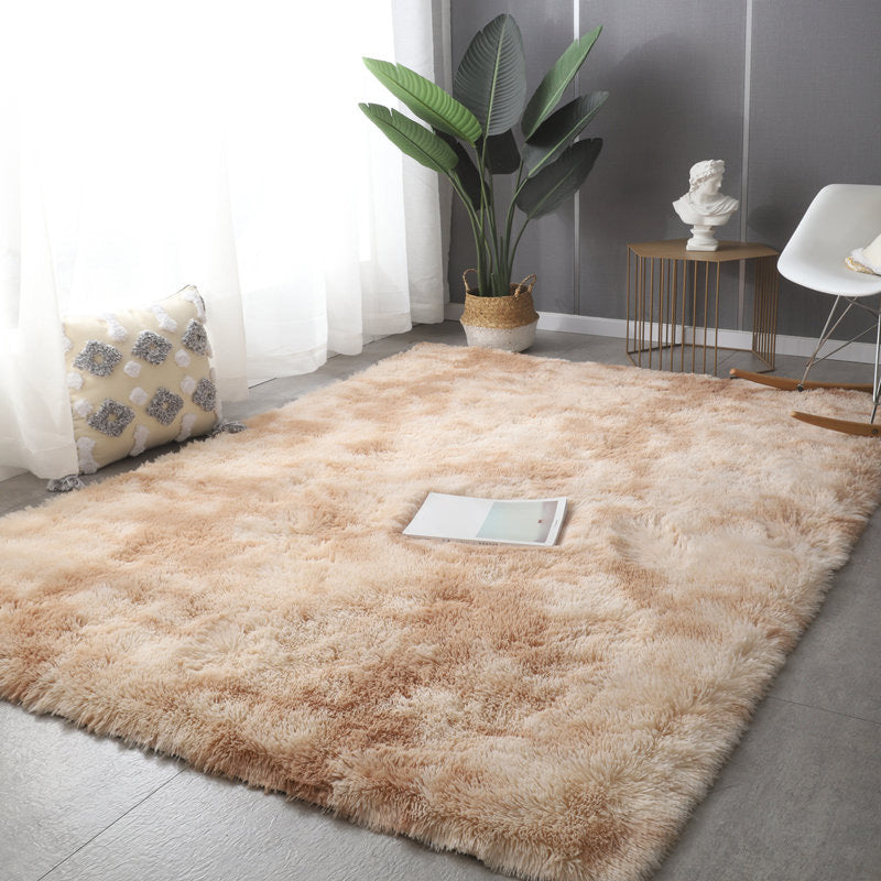 Simplicity Solid Rug Polyester Indoor Carpet Non-Slip Backing Shag Area Carpet for Living Room