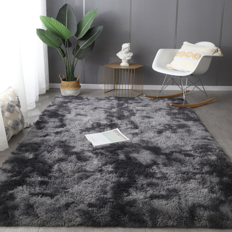 Simplicity Solid Rug Polyester Indoor Carpet Non-Slip Backing Shag Area Carpet for Living Room
