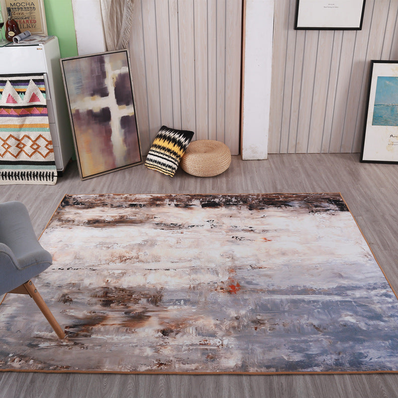 Stilvoller Bereich Teppich moderner abstrakter Druckteppich waschbarer Polyester Teppich mit rutschfestem Hintergrund