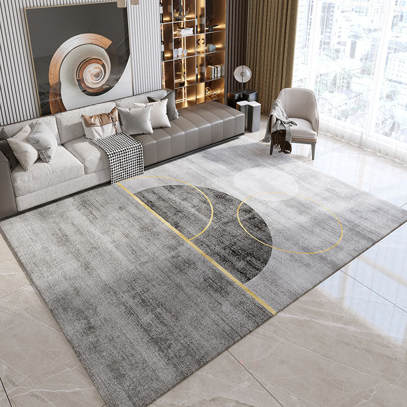 Moderne woonkamer Tapijt Grijs Polyester Gebied Rug vlekbestendig vloerkleed voor thuisdecoratie