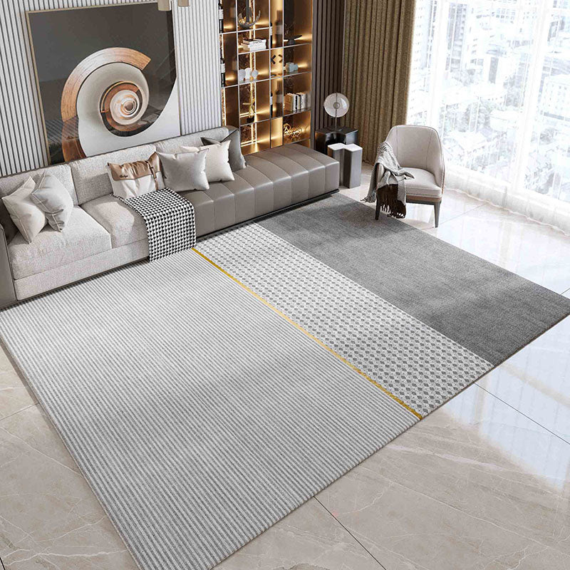 Moderne woonkamer Tapijt Grijs Polyester Gebied Rug vlekbestendig vloerkleed voor thuisdecoratie