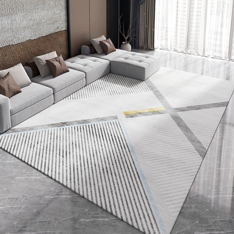 Moderne woonkamer Tapijt Grijs Polyester Gebied Rug vlekbestendig vloerkleed voor thuisdecoratie
