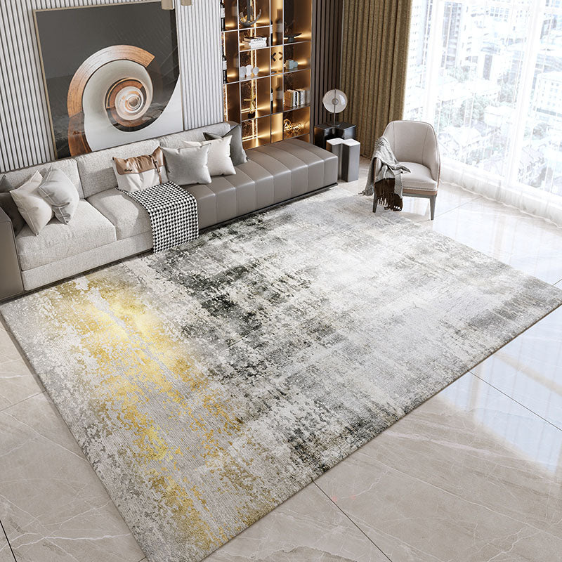 Moderne woonkamer Tapijt Grijs Polyester Gebied Rug vlekbestendig vloerkleed voor thuisdecoratie