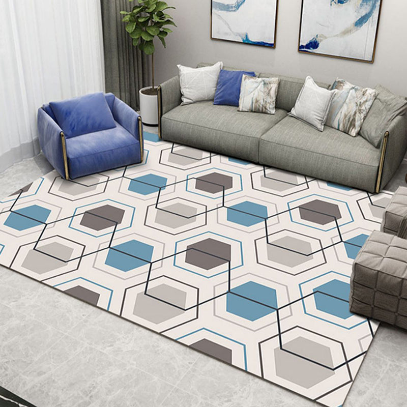 Gray Modern Rug Blending Line Indoor Rug Non-Slip Backing Rug for Home Decoration