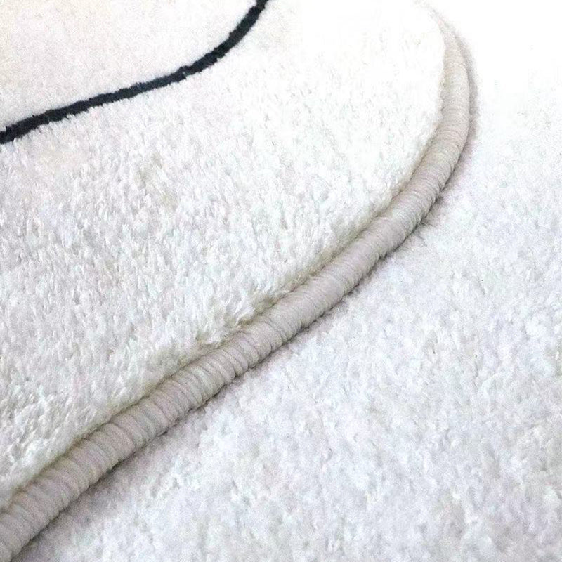 Wit abstract patroon tapijt modern polyester gebied tapijt niet-slip achterste tapijt voor woningdecoratie