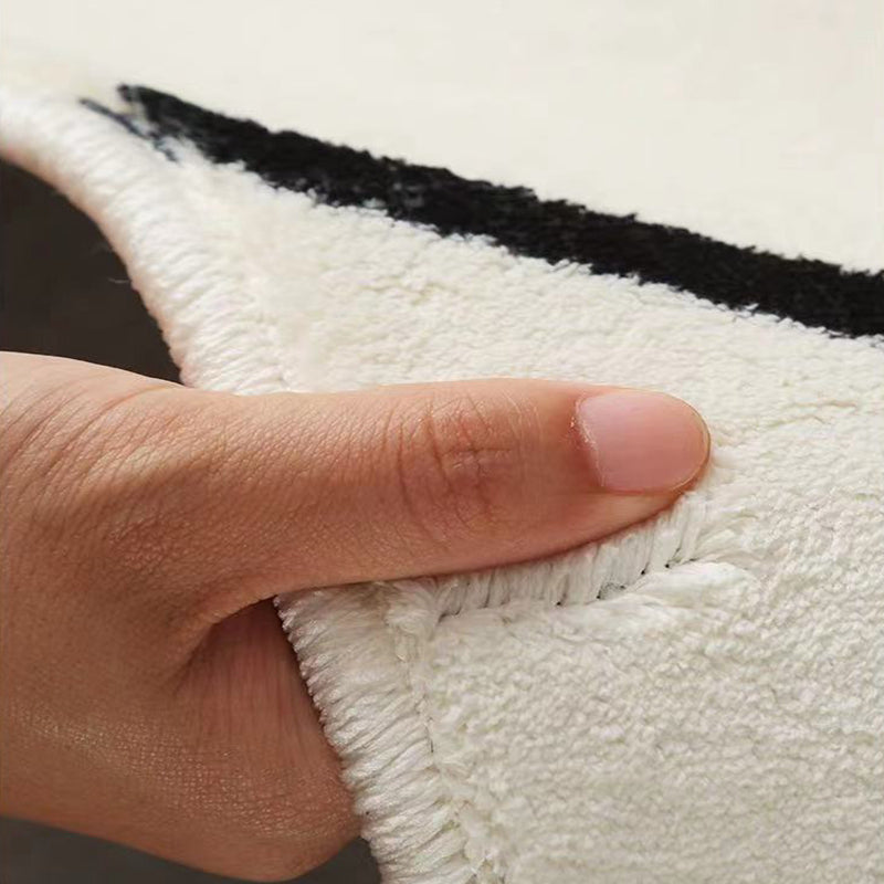 Wit abstract patroon tapijt modern polyester gebied tapijt niet-slip achterste tapijt voor woningdecoratie