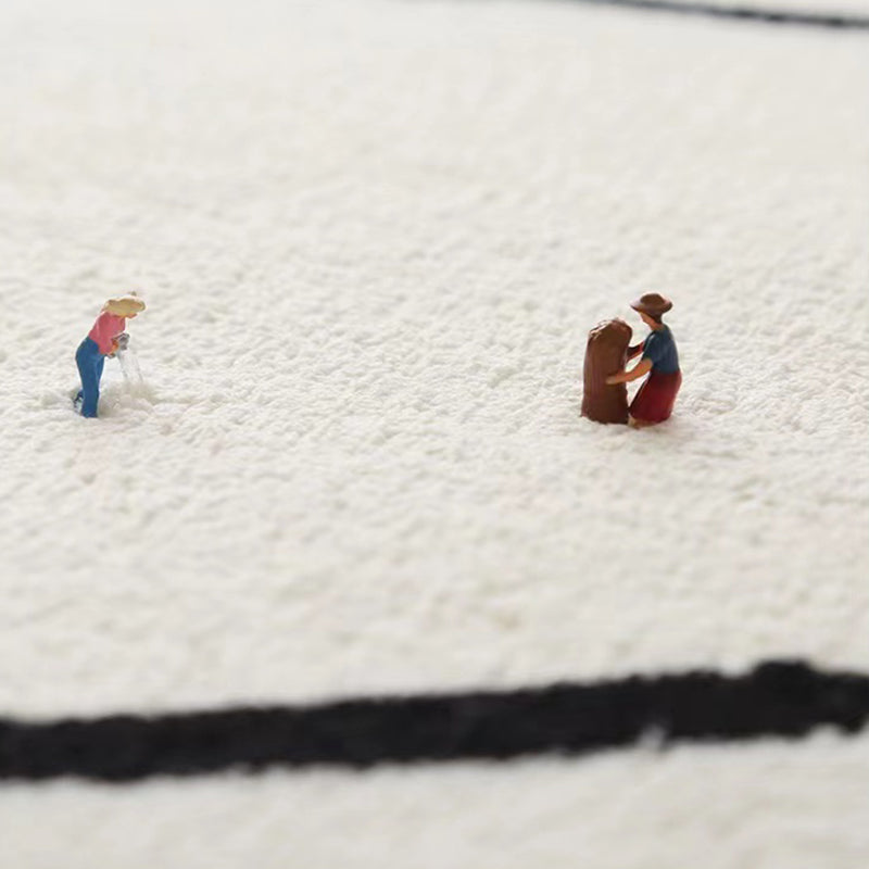 Wit abstract patroon tapijt modern polyester gebied tapijt niet-slip achterste tapijt voor woningdecoratie