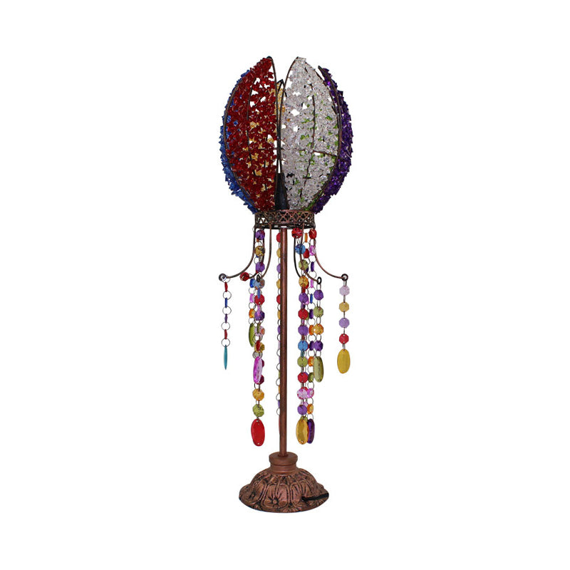 1 Kopf Nachttisch hell Bohemian Blumenmetall Nachttisch Lampe im Kupfer für Schlafzimmer