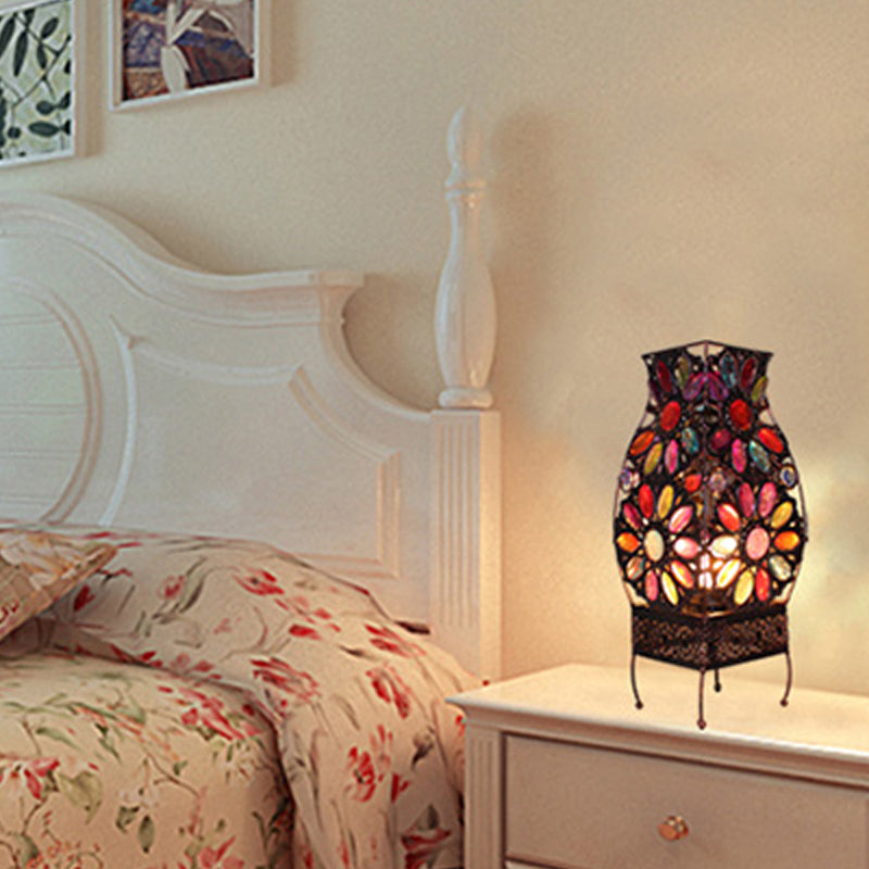 Bohemian kurviger Nachttisch Licht 1 Kopfmetall Nachttischbeleuchtung im Kupfer für Wohnzimmer