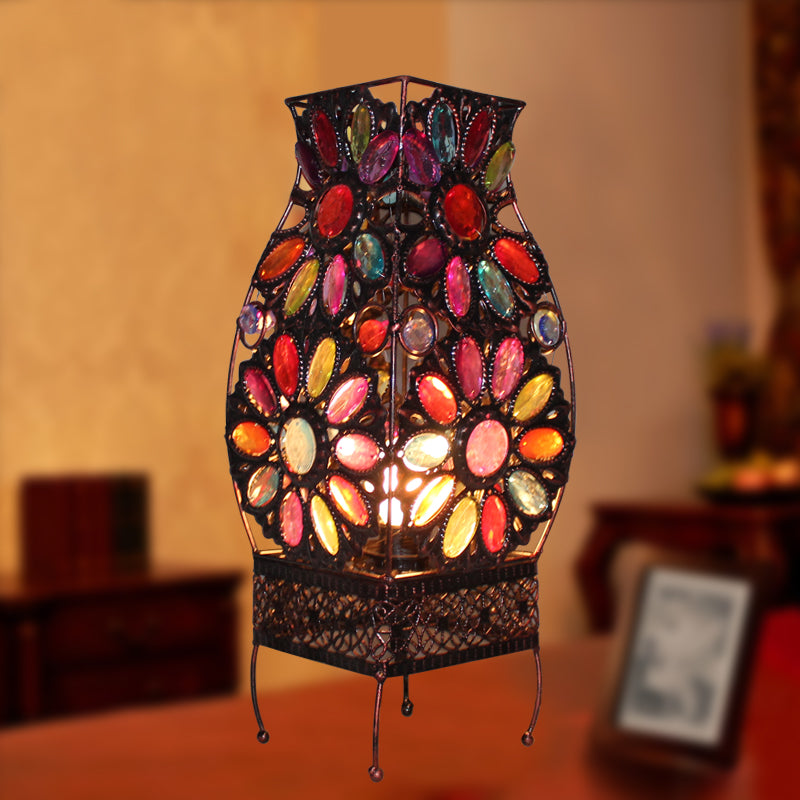 Bohemian kurviger Nachttisch Licht 1 Kopfmetall Nachttischbeleuchtung im Kupfer für Wohnzimmer