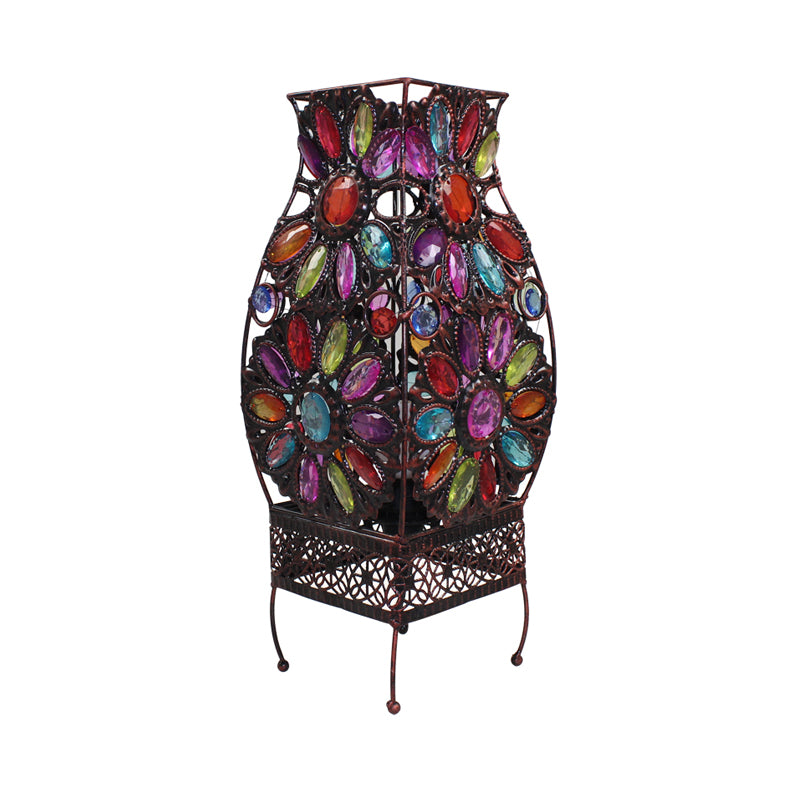 Bohemian kurviger Nachttisch Licht 1 Kopfmetall Nachttischbeleuchtung im Kupfer für Wohnzimmer