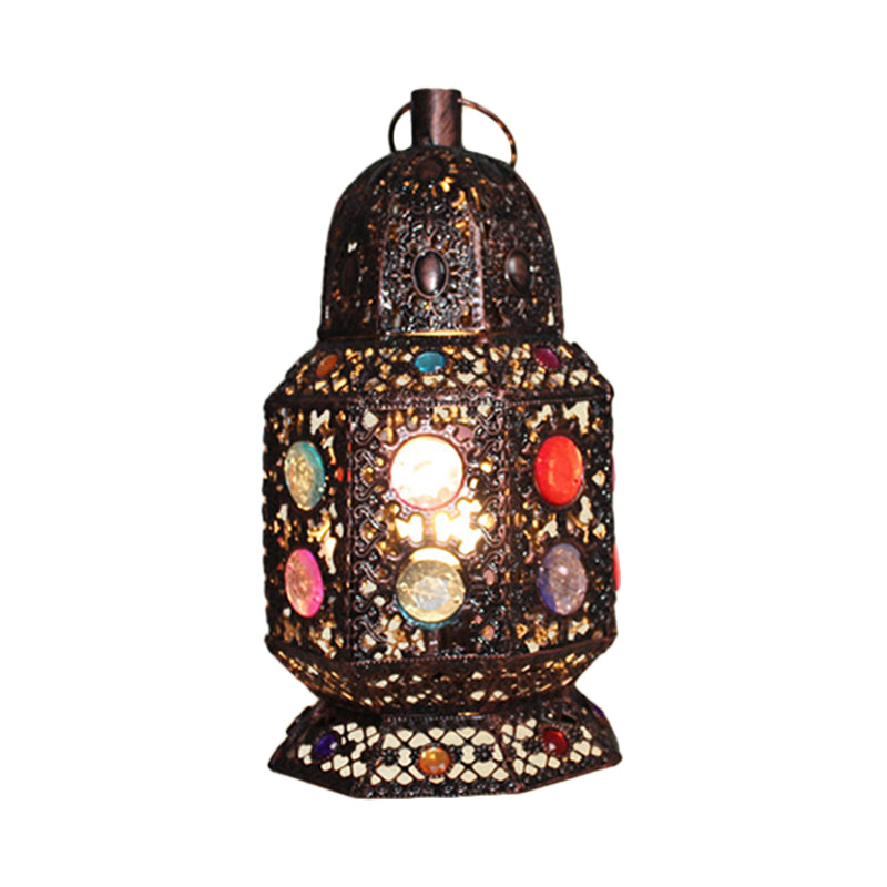 1 Kopfmetall Nachttischlampe Vintage Kupfer Laternen Wohnzimmer Nachttisch Beleuchtung