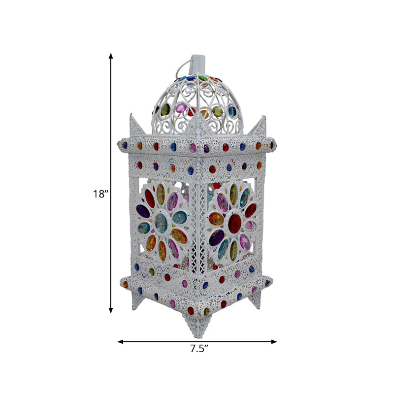 1 Lulb Night Table Light Light Vintage Pavilion Metal Nightstasta Lighting in bianco per camera da letto