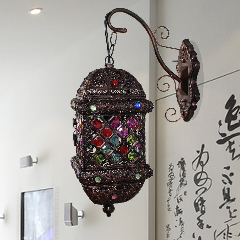 1 Éclair de mur de lanterne léger bohème