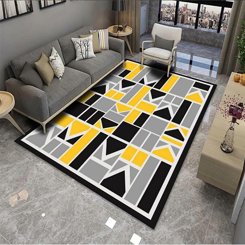 Alfombra moderna de poliéster moderno poliéster cuadrado alfombra resistente a la alfombra para decoración del hogar