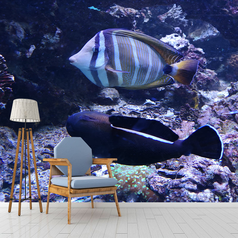 Marine Life Mural Environment Friendly Wallpaper Home Decoration for Living Room