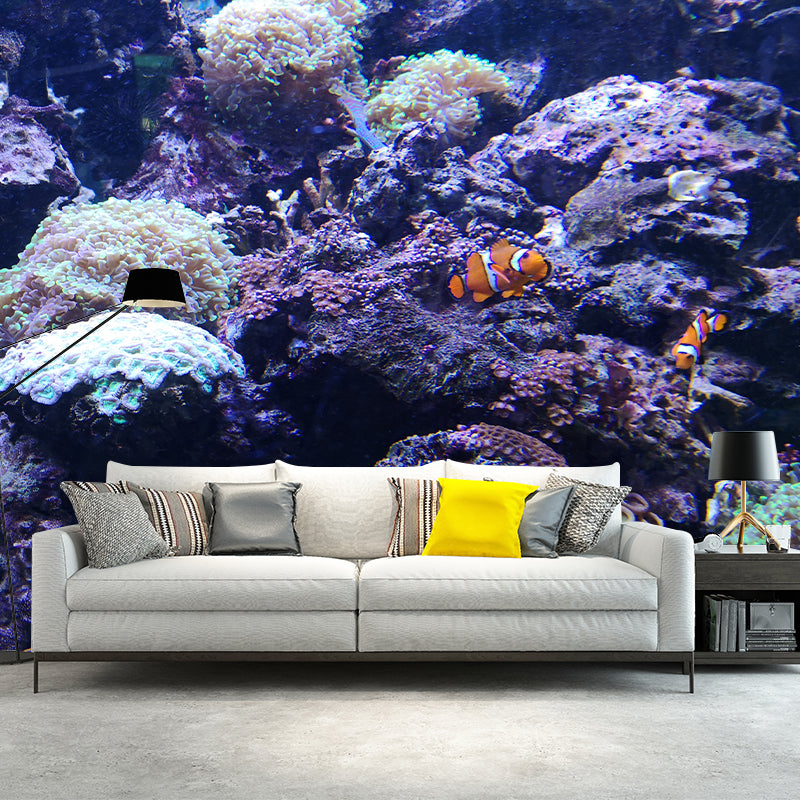 Marine Life Mural Environment Friendly Wallpaper Home Decoration for Living Room