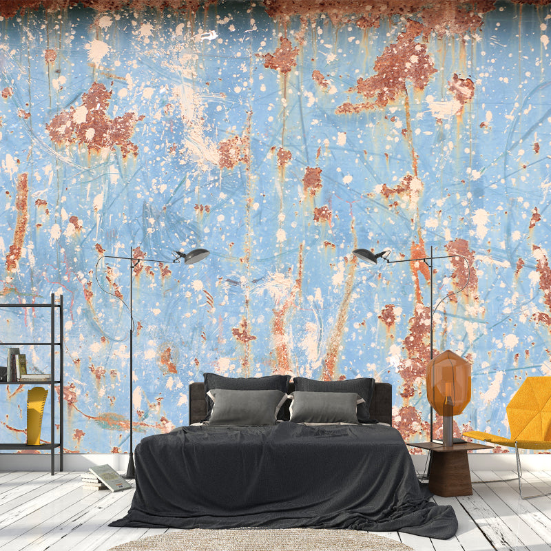 Rusty Metal Wall Mural Personalized Minimalist Wall Covering for Sitting Room
