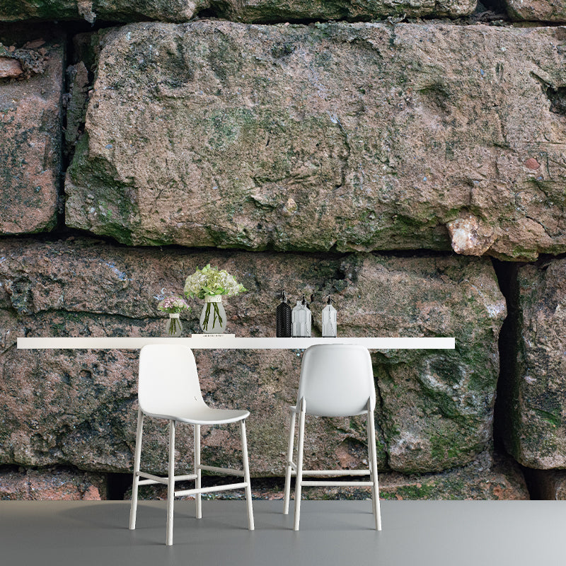 Retro Style Brick Wall Wall Covering Water-Resistant Mural Wallpaper for Living Room