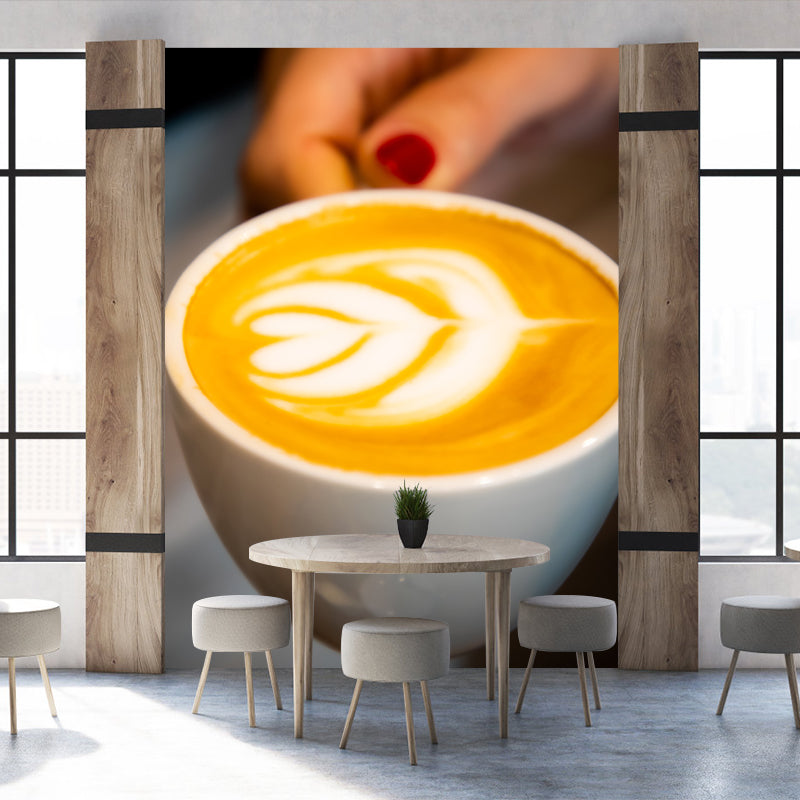 Minimalism Style Coffee Drinking Wall Covering Moisture Resistant Wall Decor