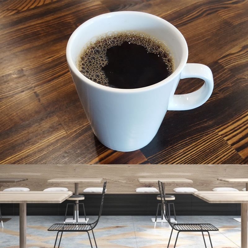 Minimalism Style Coffee Drinking Wall Covering Moisture Resistant Wall Decor